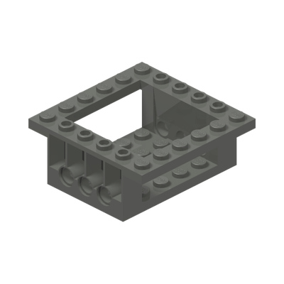 Cockpit 6 x 6 x 2 Cabin Base with Pin Holes · LEGO 4209726 (réf. BrickLink 47507) · Couleur BrickLink : Dark Bluish Gray