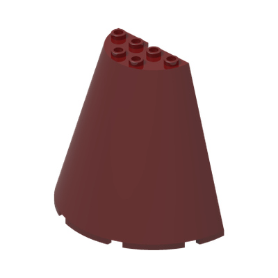 Cone Half 8 x 4 x 6 · Réf. BrickLink 47543 · Couleur BrickLink : Dark Red