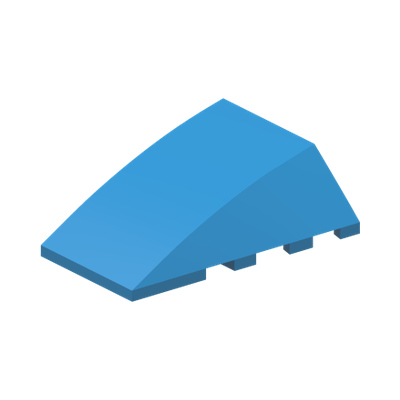 BRICK 4X4 W. BOW/ANGLE · Dark Azur (réf. BrickLink Dark Azure)
