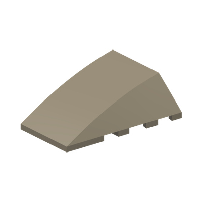 BRICK 4X4 W. BOW/ANGLE · Sand Yellow (réf. BrickLink Dark Tan)