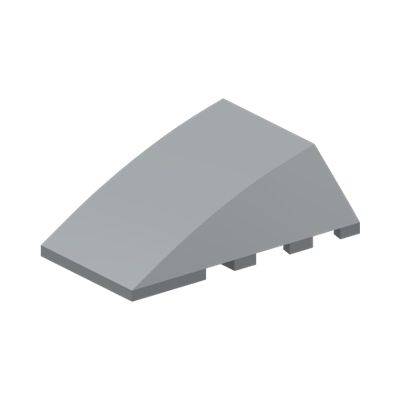 BRICK 4X4 W. BOW/ANGLE · Medium Stone Grey (réf. BrickLink Light Bluish Gray)