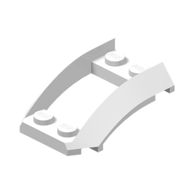 Wedge 4 x 3 Open with Cutout and 4 Studs · LEGO 6135186 (réf. BrickLink 47755) · Couleur BrickLink : White