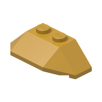 ROOF TILE 4X2 W. ANGL./SL.BOT. · Warm Gold (réf. BrickLink Pearl Gold)