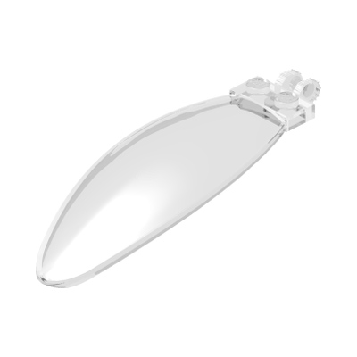 Windscreen 9 x 3 x 1 2/3 Bubble Canopy with Red Circle and Verniers Pattern · Réf. BrickLink 47844pb01 · Couleur BrickLink : Trans-Clear