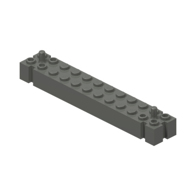 Brick, Modified 2 x 12 with Peg at each End · Réf. BrickLink 47855 · Couleur BrickLink : Dark Bluish Gray