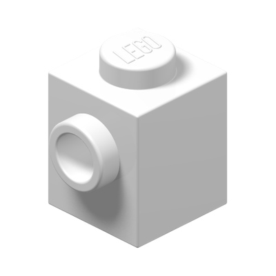 BRICK 1X1 W. 2 KNOBS · LEGO 4626882 (réf. BrickLink 47905) · White (réf. BrickLink White)