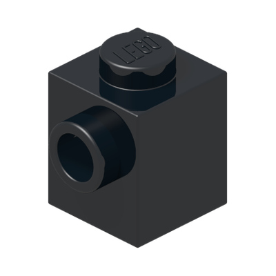BRICK 1X1 W. 2 KNOBS · Black (réf. BrickLink Black)