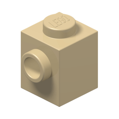 BRICK 1X1 W. 2 KNOBS · Brick Yellow (réf. BrickLink Tan)