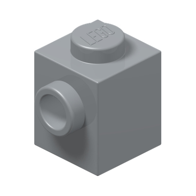 BRICK 1X1 W. 2 KNOBS · Medium Stone Grey (réf. BrickLink Light Bluish Gray)