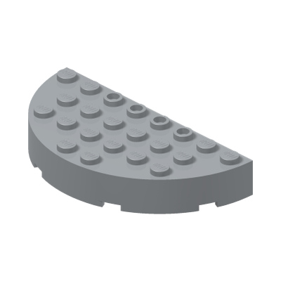 Brick, Round Corner 4 x 8 Full Brick Double · LEGO 4632356 (réf. BrickLink 47974) · Couleur BrickLink : Light Bluish Gray