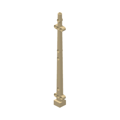 Boat, Mast 2 x 2 x 20 with Holes and Axle Hole (x Shape / + Orientation) · LEGO 4276176 (réf. BrickLink 48002a) · Couleur BrickLink : Tan