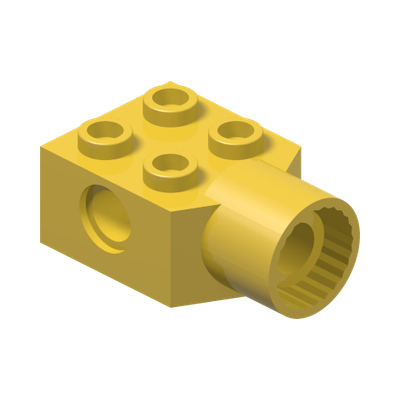 BRICK 2X2 Ø4.85 FEMALE · LEGO 6518959 (réf. BrickLink 48169) · Bright Yellow (réf. BrickLink Yellow)