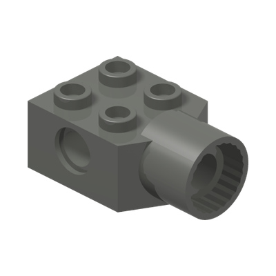 BRICK 2X2 Ø4.85 FEMALE · Dark Stone Grey (réf. BrickLink Dark Bluish Gray)