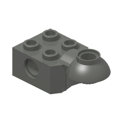 BRICK 2X2 Ø4.85 HORIZ. SNAP · Dark Stone Grey (réf. BrickLink Dark Bluish Gray)