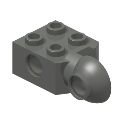 BRICK 2X2 Ø4.85 VERTIC. SNAP · Dark Stone Grey (réf. BrickLink Dark Bluish Gray)