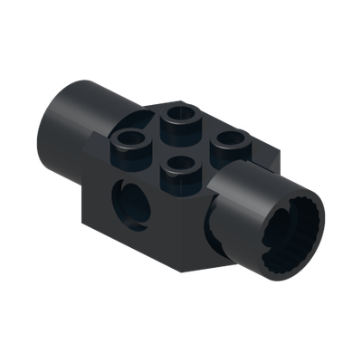 BRICK 2X2 W. D. KLICK-FEMALE · Black (réf. BrickLink Black)