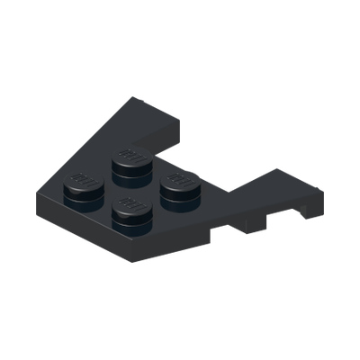 PLATE 3X4 W/ANGLES · Black (réf. BrickLink Black)