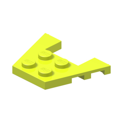 PLATE 3X4 W/ANGLES · Vibrant Yellow (réf. BrickLink Neon Yellow)