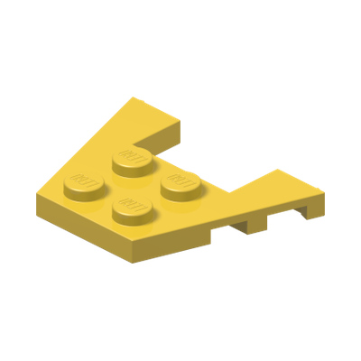 Wedge, Plate 3 x 4 with Stud Notches · Couleur BrickLink : Yellow
