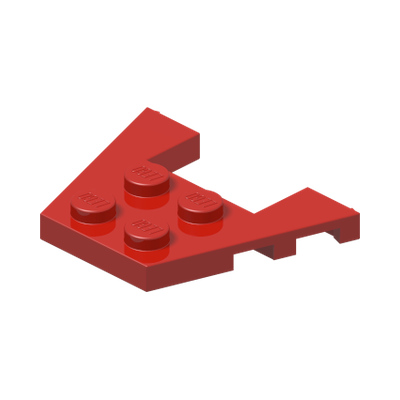 PLATE 3X4 W/ANGLES · Bright Red (réf. BrickLink Red)