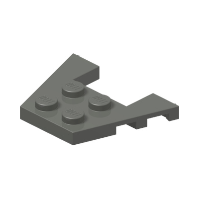 PLATE 3X4 W/ANGLES · Dark Stone Grey (réf. BrickLink Dark Bluish Gray)