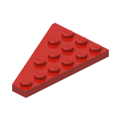RIGHT PLATE 4X6, DEG. 27 · LEGO 6439456 (réf. BrickLink 48205) · Bright Red (réf. BrickLink Red)