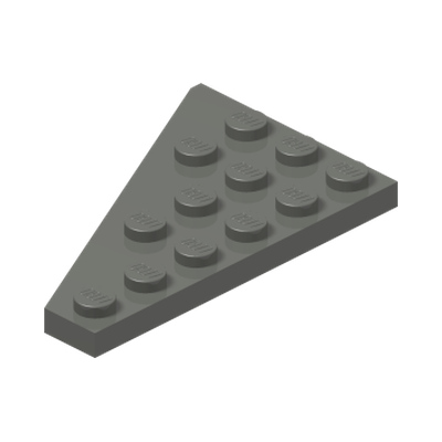 RIGHT PLATE 4X6, DEG. 27 · Dark Stone Grey (réf. BrickLink Dark Bluish Gray)