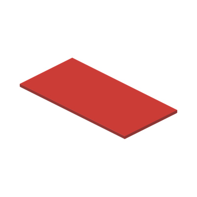 Tile 8 x 16 with Bottom Tubes on Edges · Réf. BrickLink 48288 · Couleur BrickLink : Red