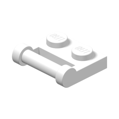 PLATE 1X2 W. STICK 3.18 · LEGO 4222017 (réf. BrickLink 48336) · White (réf. BrickLink White)