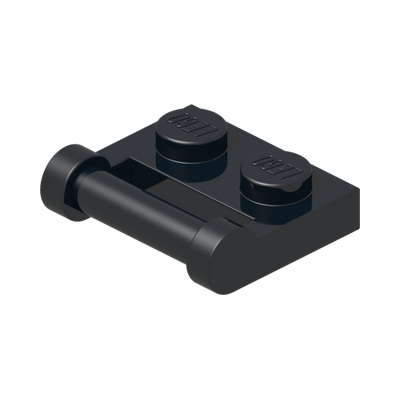 PLATE 1X2 W. STICK 3.18 · Black (réf. BrickLink Black)