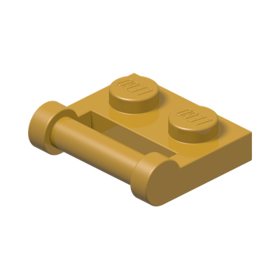PLATE 1X2 W. STICK 3.18 · Warm Gold (réf. BrickLink Pearl Gold)