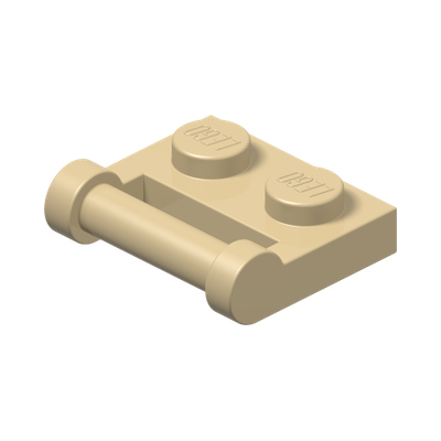 PLATE 1X2 W. STICK 3.18 · Brick Yellow (réf. BrickLink Tan)