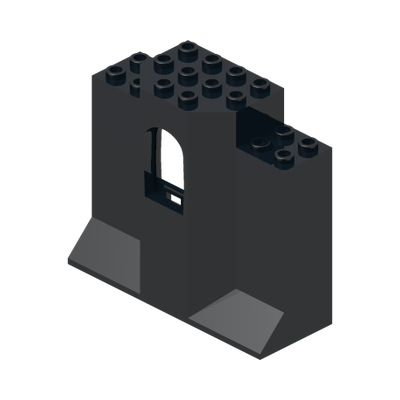 Panel 3 x 8 x 6 with Window · LEGO 4261393 (réf. BrickLink 48490) · Couleur BrickLink : Black