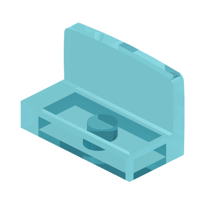 Panel 1 x 2 x 1 with Rounded Corners · Couleur BrickLink : Trans-Light Blue