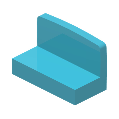 WALL ELEMENT 1X2X1 · Medium Azur (réf. BrickLink Medium Azure)