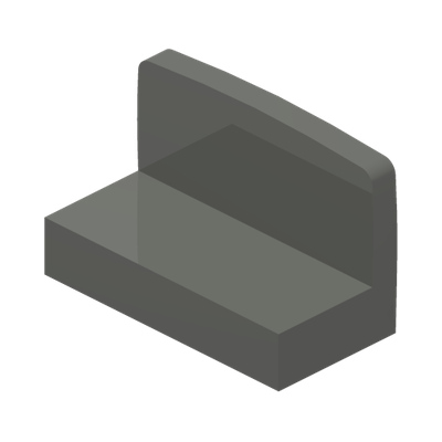 WALL ELEMENT 1X2X1 · Dark Stone Grey (réf. BrickLink Dark Bluish Gray)