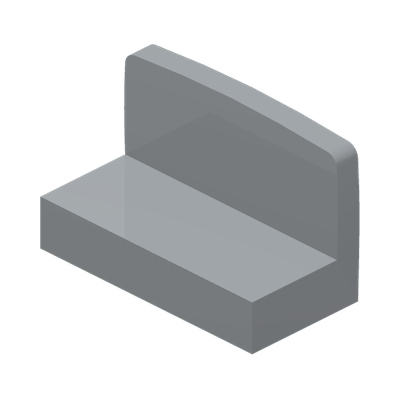 WALL ELEMENT 1X2X1 · Medium Stone Grey (réf. BrickLink Light Bluish Gray)