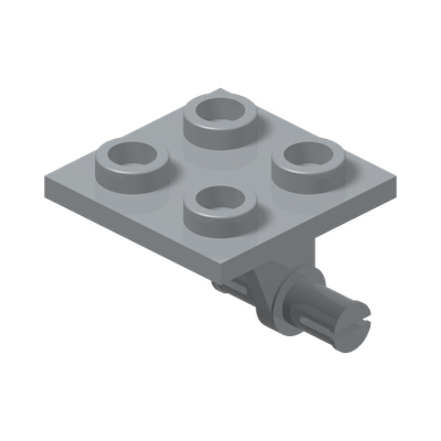 WHEEL BEARING 2X2X1 2/3, W/ MINI SNAP · LEGO 6510631 (réf. BrickLink 4870) · Medium Stone Grey (réf. BrickLink Light Bluish Gray)
