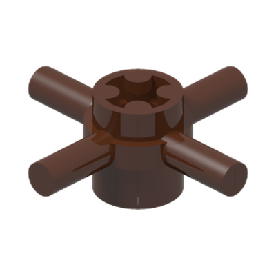 Technic, Axle Connector Hub with 4 Bars and Pin Hole · LEGO 4252456 (réf. BrickLink 48723) · Couleur BrickLink : Reddish Brown