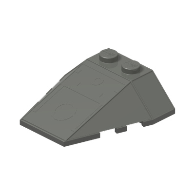 ROOF TILE 4X2/18° W/COR. · Dark Stone Grey (réf. BrickLink Dark Bluish Gray)