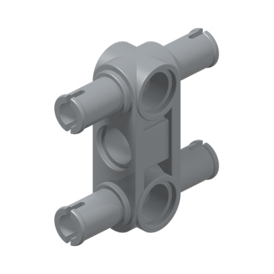 BEAM 3 MODULE W/ 4 SNAP · LEGO 6282158 (réf. BrickLink 48989) · Medium Stone Grey (réf. BrickLink Light Bluish Gray)