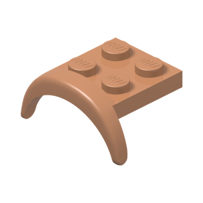 Vehicle, Mudguard 3 x 3 x 1 with Arch Round · LEGO 6330588 (réf. BrickLink 49097) · Nougat (réf. BrickLink Nougat)