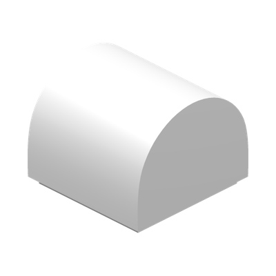 PLATE 1X1X2/3, OUTSIDE BOW · LEGO 6258135 (réf. BrickLink 49307) · White (réf. BrickLink White)