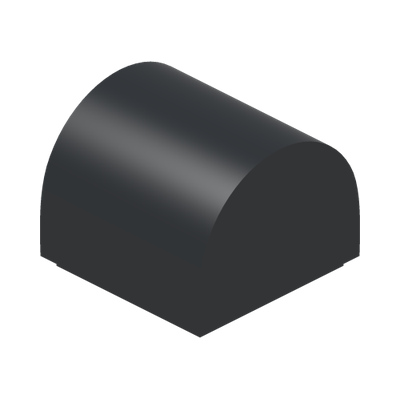 PLATE 1X1X2/3, OUTSIDE BOW · Black (réf. BrickLink Black)