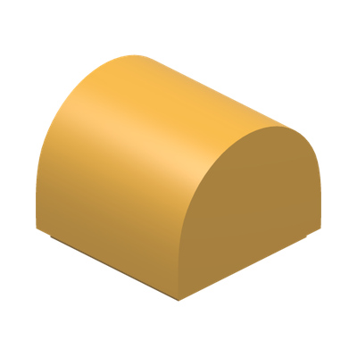 PLATE 1X1X2/3, OUTSIDE BOW · Flame Yellowish Orange (réf. BrickLink Bright Light Orange)