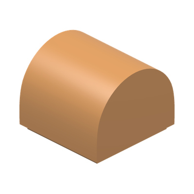 PLATE 1X1X2/3, OUTSIDE BOW · Medium Nougat (réf. BrickLink Medium Nougat)