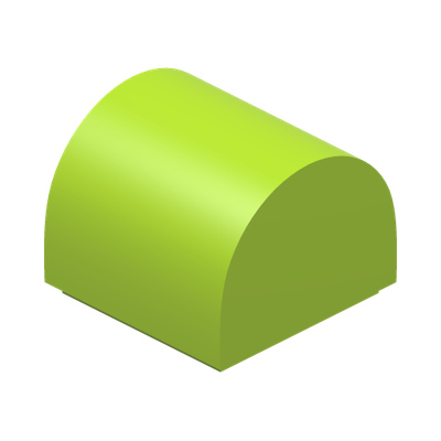 PLATE 1X1X2/3, OUTSIDE BOW · Bright Yellowish Green (réf. BrickLink Lime)