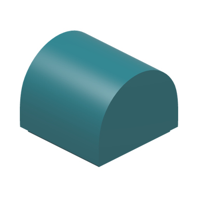 PLATE 1X1X2/3, OUTSIDE BOW · Bright Bluish Green (réf. BrickLink Dark Turquoise)