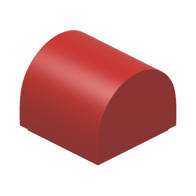 PLATE 1X1X2/3, OUTSIDE BOW · Bright Red (réf. BrickLink Red)