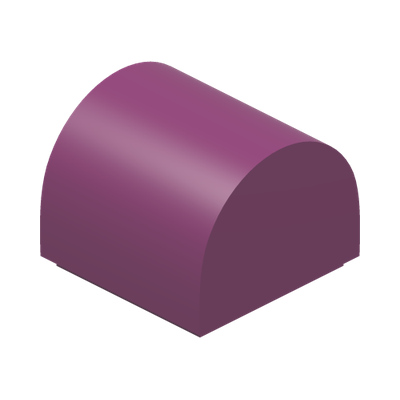 PLATE 1X1X2/3, OUTSIDE BOW · Bright Reddish Violet (réf. BrickLink Magenta)